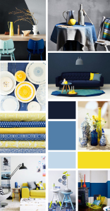 Colori in coppia: blu e giallo