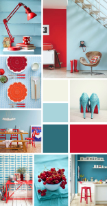 Colori a contrasto: rosso e azzurro